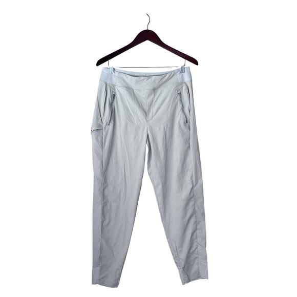 Athleta Trekkie Jogger Pants Cream Off White Nylon Hiking Outdoor Size 12 - Picture 1 of 7
